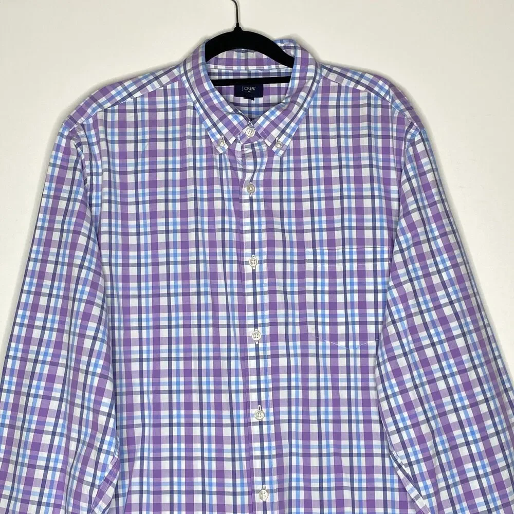 J. Crew Plaid Button Down Long Sleeve Shirt Men's Size XL